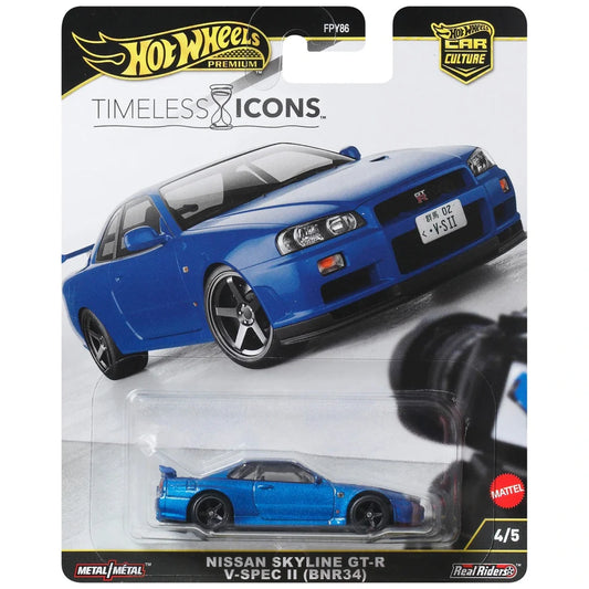 Hot Wheels Timeless Icons - Nissan Skyline GT-R R34 Blue